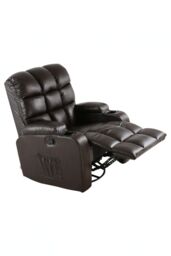 More4Homes Regal Bonded Leather Recliner Rocking Swivel Heat & Massage Chair in Brown - thumbnail 3