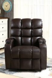 More4Homes Regal Bonded Leather Recliner Rocking Swivel Heat & Massage Chair in Brown - thumbnail 6