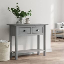 Berkfield Home Console Table BODO Grey 90x34.5x73 cm Solid Wood Pine