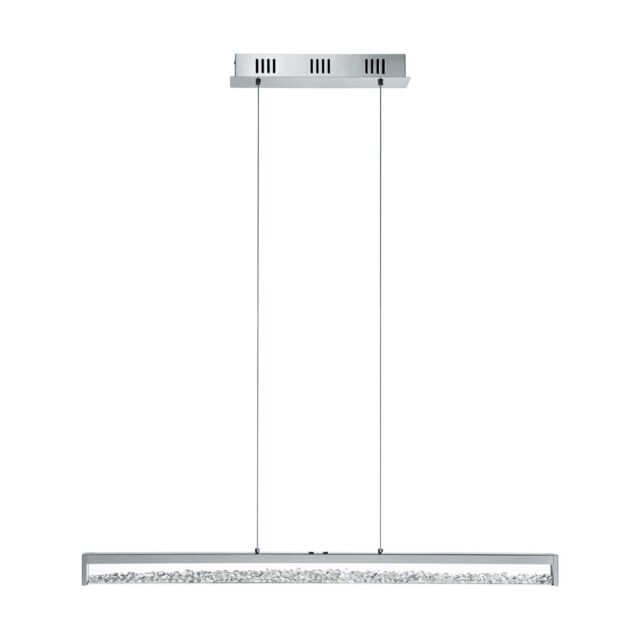 Loops Pendant Light Colour Chrome Plated Shade Clear Glass Crystal Bulb LED 32W Incl - image 1