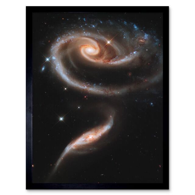 Artery8 Hubble Space Telescope Image 21st Anniversary A Rose Made Of Interacting Galaxies Arp 273 Cosmic Flower Formation UGC 1810 & UGC 1813 Pair - image 1