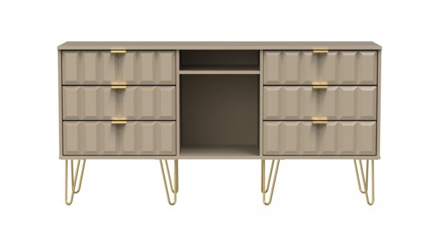 Ready Assembled 2 U Metro 6 Drawer Sideboard (Ready Assembled) in Light Brown - image 1