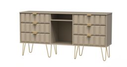 Ready Assembled 2 U Metro 6 Drawer Sideboard (Ready Assembled) in Light Brown - thumbnail 3
