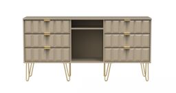 Ready Assembled 2 U Metro 6 Drawer Sideboard (Ready Assembled) in Light Brown - thumbnail 1