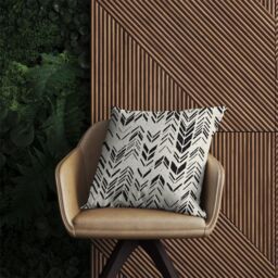 Warren Reed - Designer Hand Drawn Chevron Pattern Outdoor Cushion in Black - Size: 45 cm x 45 cm - thumbnail 2
