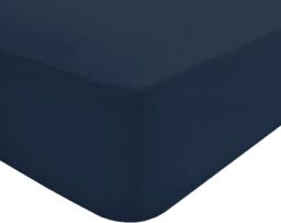 Smart Living Polycotton Bed Linen Luxury Fitted Bedsheet or Pillowcase Non Iron in Navy - Size: Super King Fitted - thumbnail 3