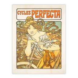Artery8 Alphonse Mucha Framed Wall Art Cycles Perfecta Vintage Bicycle Advert in Orange - Size: A4 - thumbnail 3