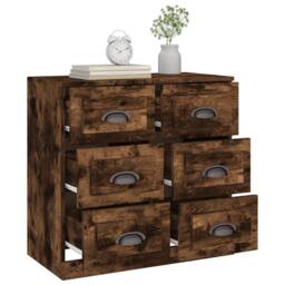 Berkfield Home Sideboard Smoked Oak 70x35.5x67.5 cm Engineered Wood in Brown - thumbnail 5