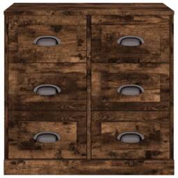 Berkfield Home Sideboard Smoked Oak 70x35.5x67.5 cm Engineered Wood in Brown - thumbnail 6
