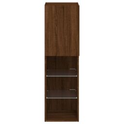 Berkfield Home TV Cabinet with LED Lights Brown Oak 30.5x30x102 cm - thumbnail 9