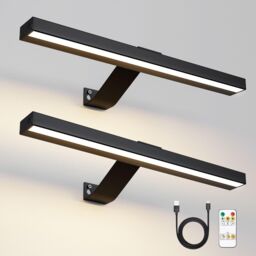 Harper Living 2 Packs Picture Lights Black, Rechargeable Picture Lights Indoor in Black - thumbnail 1