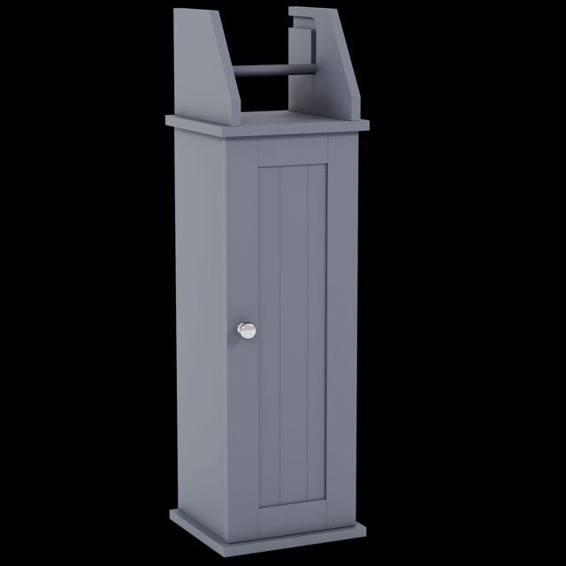 Home Discount Bath Vida Freestanding Toilet Roll Holder & Cupboard Bathroom Storage in Grey - image 1