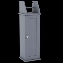 Home Discount Hayle Toilet Roll Holder & Cupboard Bathroom Furniture in Grey
