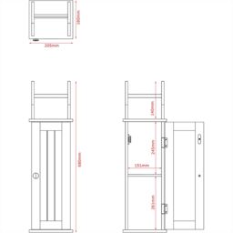 Home Discount Bath Vida Freestanding Toilet Roll Holder & Cupboard Bathroom Storage in Grey - thumbnail 3
