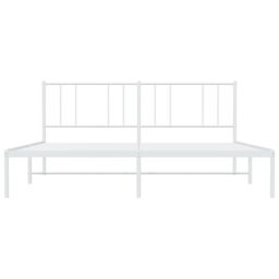 Berkfield Home Metal Bed Frame with Headboard White 200x200 cm - thumbnail 6