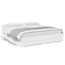 Berkfield Home Bed Frame with Drawers without Mattress White 200x200 cm - thumbnail 2