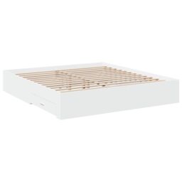 Berkfield Home Bed Frame with Drawers without Mattress White 200x200 cm - thumbnail 6