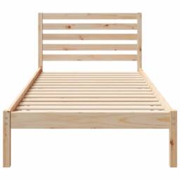 Berkfield Home with Headboard Brown 90 x 220 cm Solid pine wood in Natural - thumbnail 5