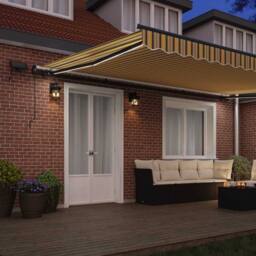 Berkfield Home Manual Retractable Awning with LED Multicolour Stripe 500x300 cm - thumbnail 3