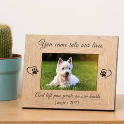 Uniqueful Personalised You Left Paw Prints Wood Picture Frame 7 x 5 in Brown - thumbnail 1