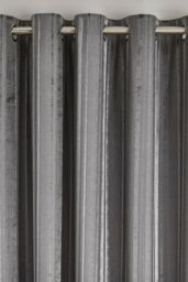 Appletree 'Conrad' Striped Woven Pair of Eyelet Curtains in Dark Grey - Size: 168 cm width x 137 cm drop - thumbnail 2