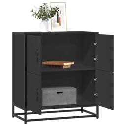 Berkfield Home Sideboard Black 68x35x76 cm Engineered Wood - Size: 68 x 35 x 76 cm - thumbnail 2