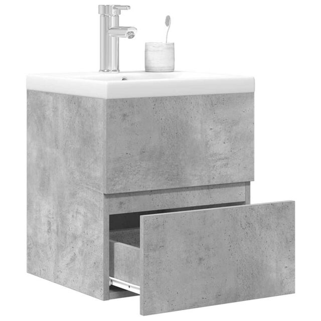 Berkfield Home 2 Piece Bathroom Furniture Set Concrete Grey Engineered Wood - image 1