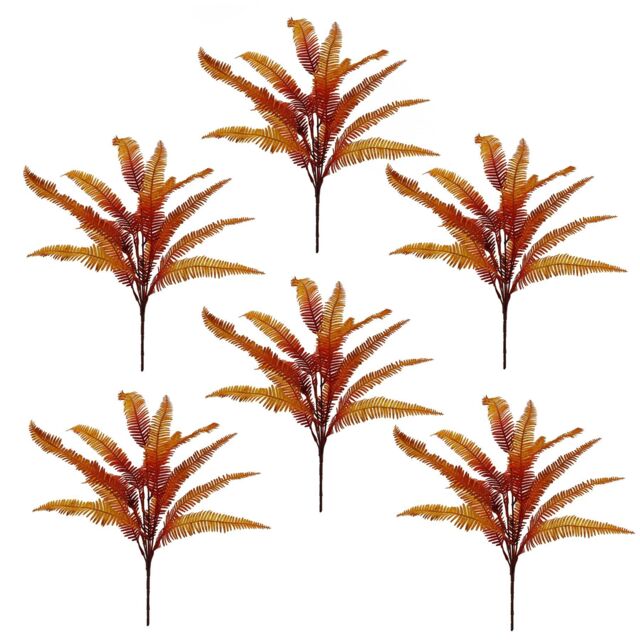 Leaf 6 x 55cm Artificial Autumn Fern Bush Plant in Green - Size: 6 x 55 cm - image 1