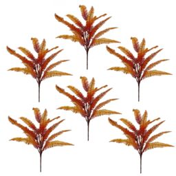 Leaf 6 x 55cm Artificial Autumn Fern Bush Plant in Green - Size: 6 x 55 cm - thumbnail 1