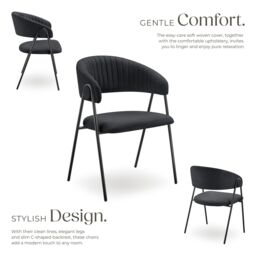 tectake Dining Chair Bedano Set Of 6 - Black - Size: 6 Pack - thumbnail 5