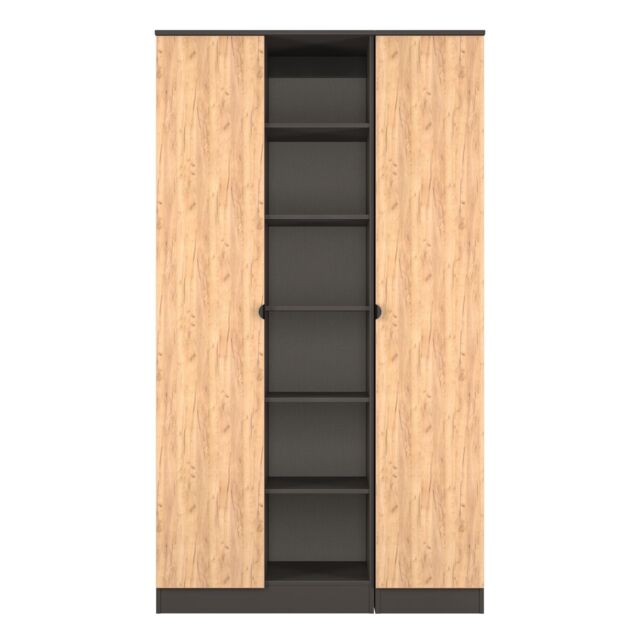 Ready Assembled 2 U Norway Tall 3 Door Robe with shelves (Ready Assembled) in Dark Grey - Size: Large - image 1