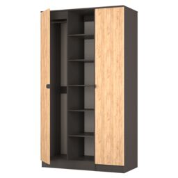 Ready Assembled 2 U Norway Tall 3 Door Robe with shelves (Ready Assembled) in Dark Grey - Size: Large - thumbnail 5