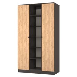 Ready Assembled 2 U Norway Tall 3 Door Robe with shelves (Ready Assembled) in Dark Grey - Size: Large - thumbnail 3