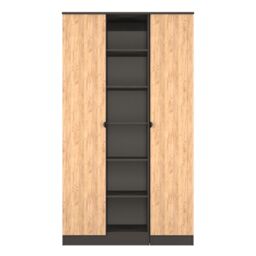 Ready Assembled 2 U Norway Tall 3 Door Robe with shelves (Ready Assembled) in Dark Grey - Size: Large - thumbnail 1