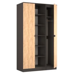 Ready Assembled 2 U Norway Tall 3 Door Robe with shelves (Ready Assembled) in Dark Grey - Size: Large - thumbnail 6