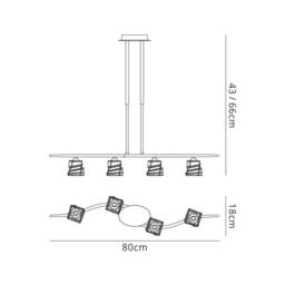 Netlighting Iku Telescopic 4 Light G9 Line Satin Nickel in Grey - thumbnail 2