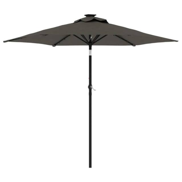 Berkfield Home Garden Parasol with Steel Pole Anthracite 225x225x212 cm in Dark Grey - Size: 225 x 225 x 212 cm - image 1