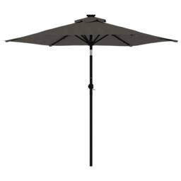Berkfield Home Garden Parasol with Steel Pole Anthracite 225x225x212 cm in Dark Grey - Size: 225 x 225 x 212 cm - thumbnail 4