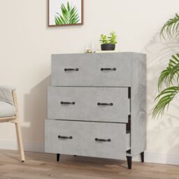 Berkfield Home Sideboard Concrete Grey 69.5x34x90 cm Engineered Wood - thumbnail 3