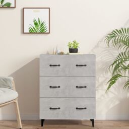 Berkfield Home Sideboard Concrete Grey 69.5x34x90 cm Engineered Wood - thumbnail 1