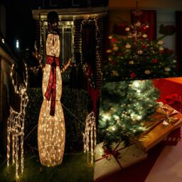 Pegdev Festive Set of 3 Red LED Xmas Boxes Battery Operated Timer 8 Patterns 60 LEDs - thumbnail 3