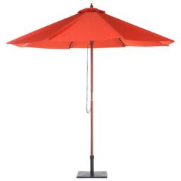 Wyld and Coco Garden Parasol 270cm Red - Foldable Birch Pole Outdoor Modern - thumbnail 5