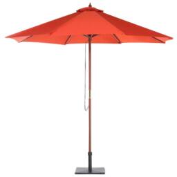 Wyld and Coco Garden Parasol 270cm Red - Foldable Birch Pole Outdoor Modern - thumbnail 4