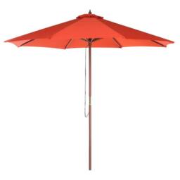 Wyld and Coco Garden Parasol 270cm Red - Foldable Birch Pole Outdoor Modern - thumbnail 2
