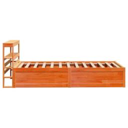 Berkfield Home Sleek Bed Frame with Headboard Wax Brown 75x190 cm Small Single S - thumbnail 7
