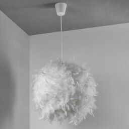 CGC Lighting 'Rio' White Feather Ceiling Lampshade Easy Fit Shade - thumbnail 3