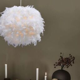 CGC Lighting 'Rio' White Feather Ceiling Lampshade Easy Fit Shade - thumbnail 6