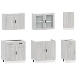 Berkfield Home 7 Piece Kitchen Cabinet Set Kalmar Grey Sonoma Engineered Wood - thumbnail 4