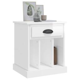 Berkfield Home Bedside Cabinet High Gloss White 43x36x50 cm - Size: 43 x 36 x 50 cm - thumbnail 4