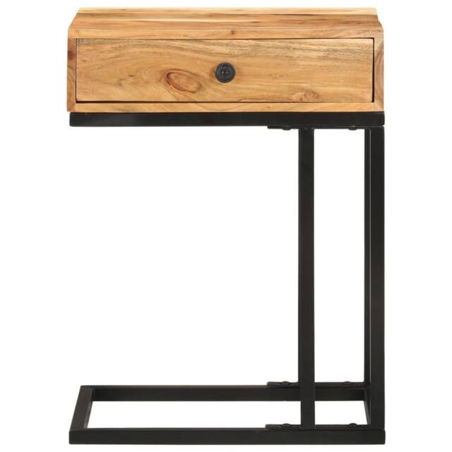Berkfield Home U-Shaped Side Table 45x30x61cm Solid Acacia Wood in Brown - Size: 45 x 30 x 61 cm - image 1
